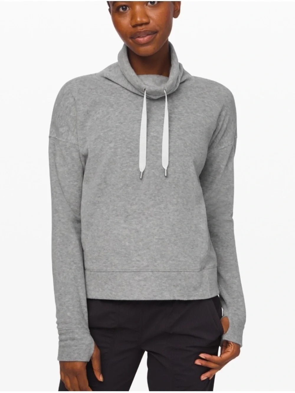 Lululemon Go Forward Pullover Fleece in heathered‎ core light grey Size 12